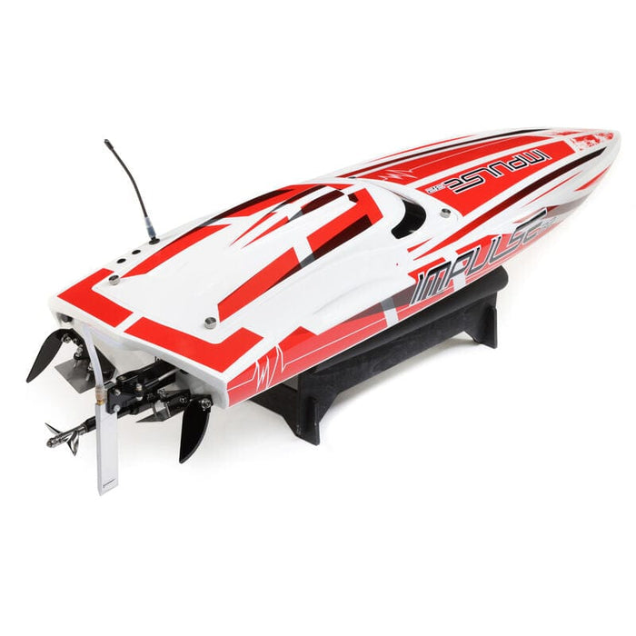 PRB08037T2 Impulse 32" Brushless Deep-V RTR with Smart, White/Red ***YOU will need this part #SPMX50003S100H5(two 3s lipo)and #SPMXC2000   to run this Boat
