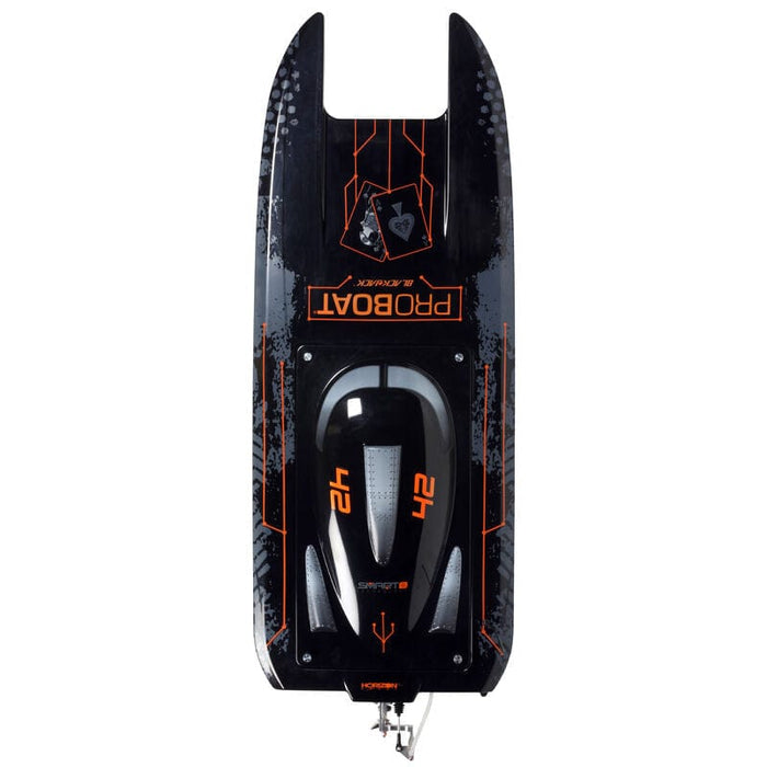 PRB08043T1  ProBoat Blackjack 42 BL 8s SMART RTR(Black) parts # SPMXPS8HC is recommended to run the boat