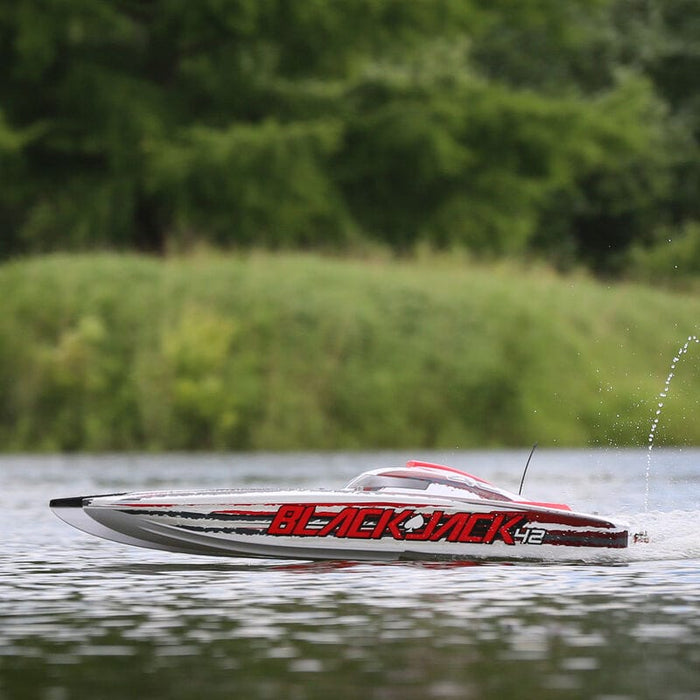 PRB08043T2  ProBoat Blackjack 42 BL 8s SMART RTR(White)**** YOU will need this part #SPMX50004S100H5 (X2) & SPMXC2060 to run this BOAT