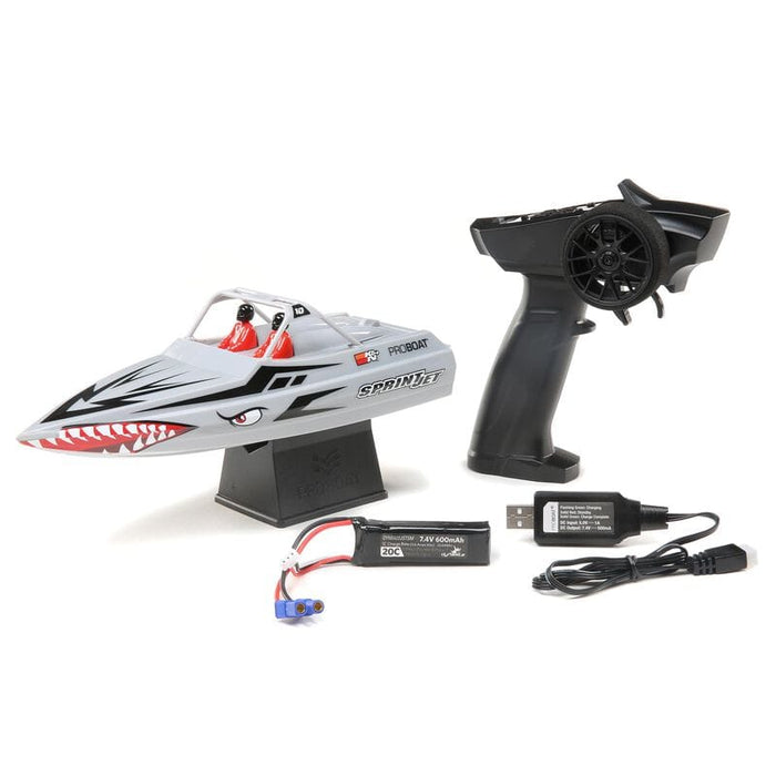 PRB08045T1  Sprintjet 9-inch Self-Right Jet Boat RTR, Silver   Sold Separately extra battery please ORDERDYNB6223 )