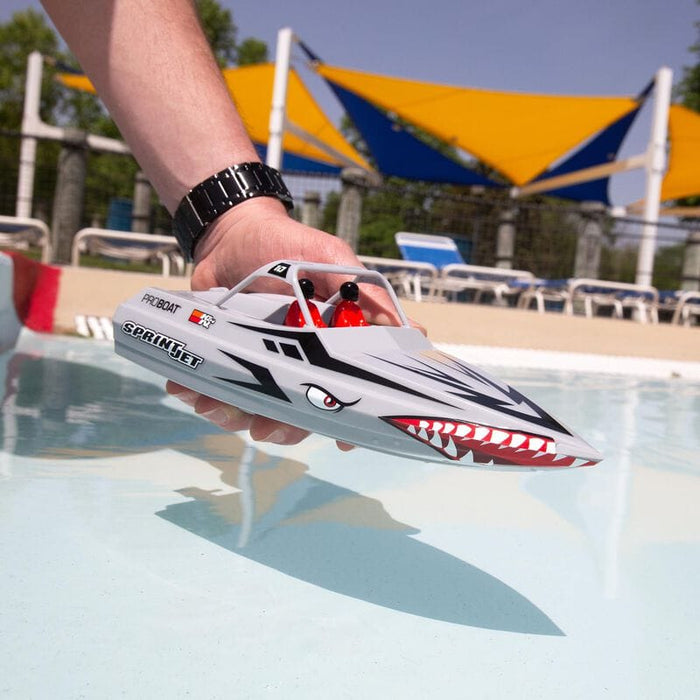 PRB08045T1  Sprintjet 9-inch Self-Right Jet Boat RTR, Silver   Sold Separately extra battery please ORDERDYNB6223 )