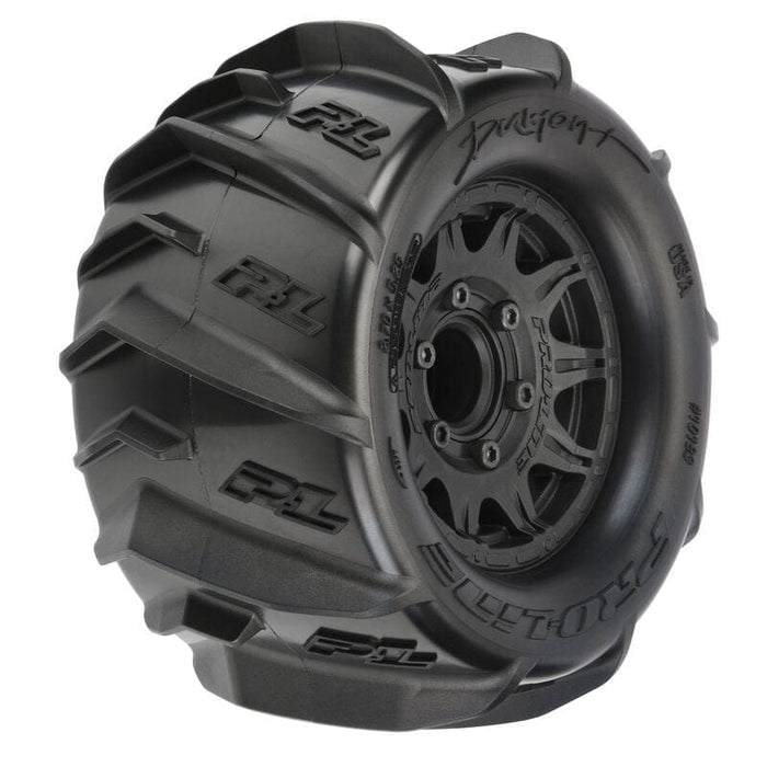 PRO1019310 1/10 Dumont Front/Rear 2.8" MT Tires Mounted 12mm Blk Raid (2)