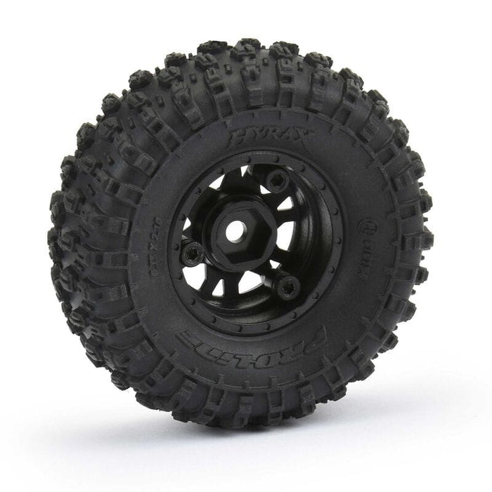 PRO1019410 1/24 Hyrax Front/Rear 1.0" Tires Mounted 7mm Black Impulse (4)