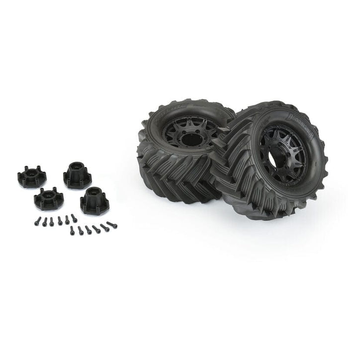 PRO1019610 1/10 Demolisher Front/Rear 2.8" MT Tires Mounted 12mm Blk Raid (2)