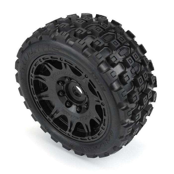 PRO1019810 1/6 Badlands MX57 Front/Rear 5.7" Tires Mounted 24mm Black Raid (2)