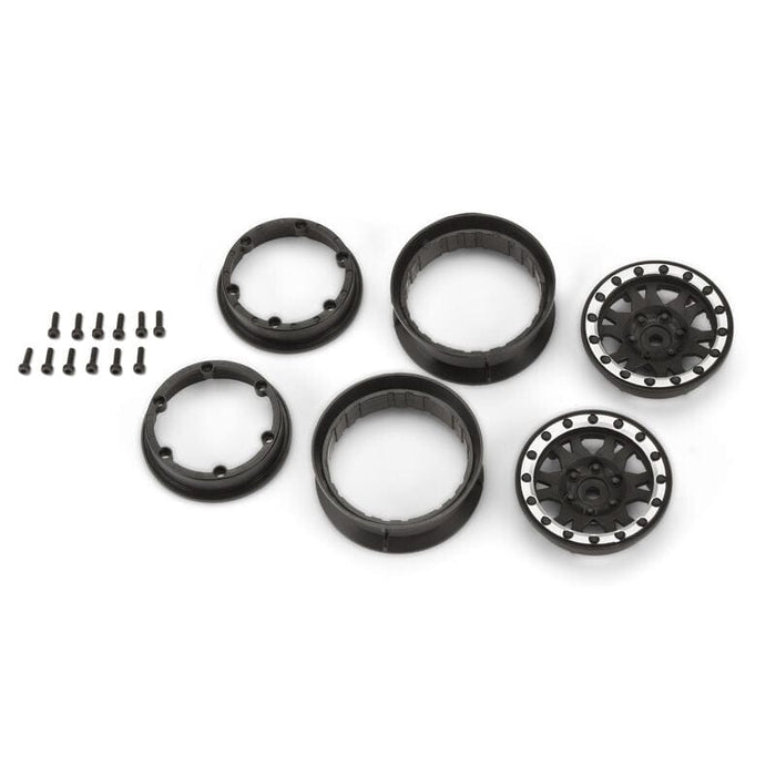 PRO276913 Pro-Line Impulse 1.9" Black/Silver Wheel Crawlers F/R
