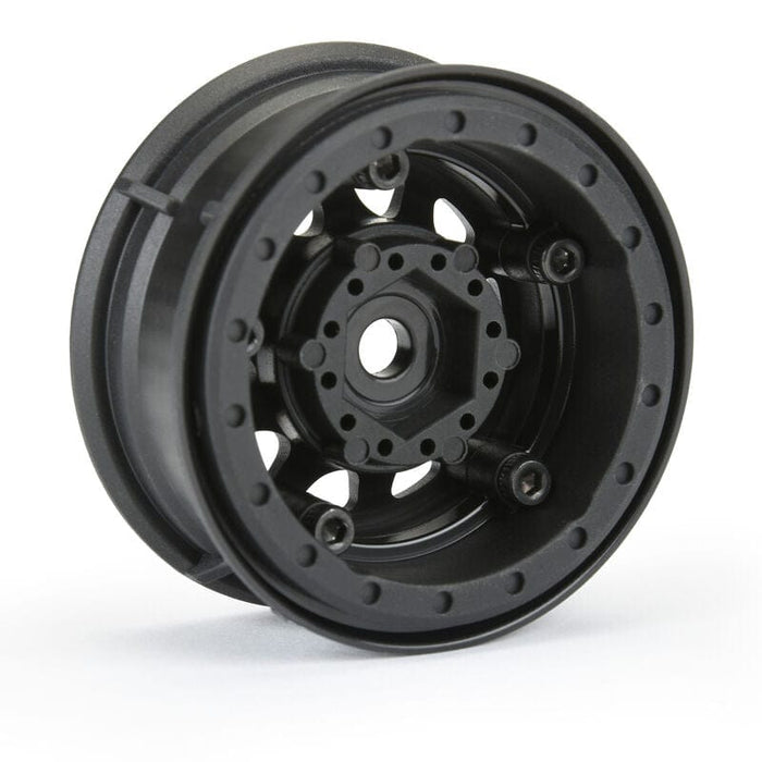 PRO279703 1/10 Keystone Front/Rear 1.55" 12mm Rock Crawler Wheels (2) Black