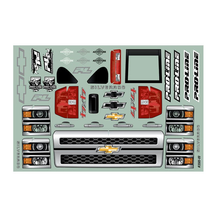 PRO360100 1/10 2015 Chevy Silverado Pre-Runner Clear Body 12.3" WB Crawlers