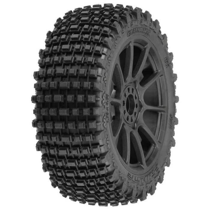 PRO907421 1/8 Gladiator M2 Fr/Rr Buggy Tires Mounted 17mm Black Mach 10 (2)