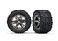 TRA6774X Traxxas Tires & wheels, assembled, glued (2.8") (RXT black chrome wheels, Talon Extreme tires, foam inserts) (electric rear) (2) (TSM rated)