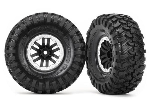 TRA8272X Traxxas Tires and wheels, assembled, glued (TRX-4 satin beadlock wheels, Canyon Trail 1.9 tires) (2)