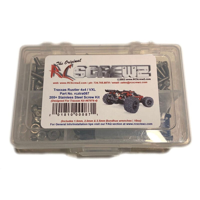 RCZTRA087 Stainless Steel Screw Kit: TRAXXAS Rustler 4x4 VXL