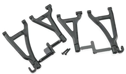 RPM80692 FR UP/LOW A-ARMS, BLK: 1/16 ERV