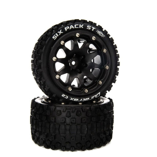 DTXC5542 Six Pack ST Belted 2.8" Mounted Front/Rear Tires, 14mm Black (2)