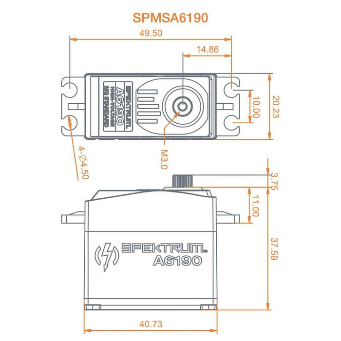 SPMSA6190 A6190 Standard Metal Gear HV Aircraft Servo