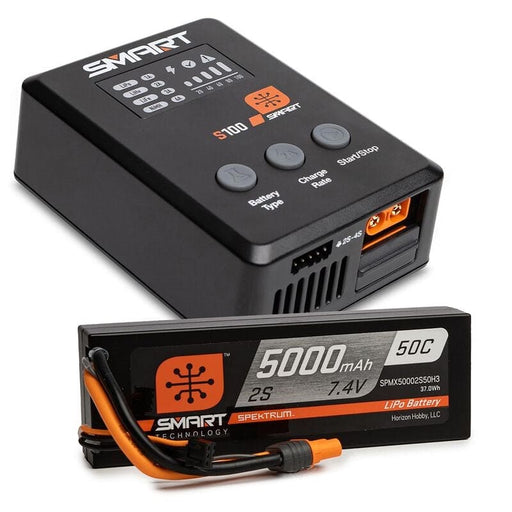 SPMX-1031 Smart Powerstage Surface Bundle: 5000mAh 2S 50C LiPo Battery (IC3) / 100W S100 Charger***ORDER BBUSBTOC if you need a usbc to usb adapter***