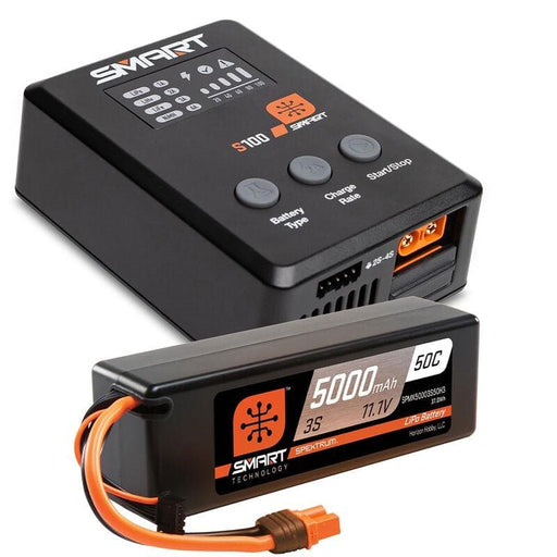 SPMX-1033 Smart Powerstage Surface Bundle: 5000mAh 3S 50C LiPo Battery (IC3) / 100W S100 Charger ***ORDER BBUSBTOC if you need a usb c to usb adapter***