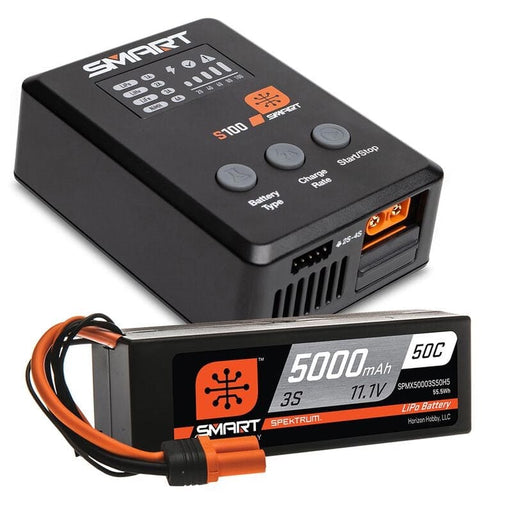 SPMX-1034 Smart Powerstage Surface Bundle: 5000mAh 3S 50C LiPo Battery (IC5) / 100W S100 Charger ***ORDER BBUSBTOC if you need a usb c to usb adapter***
