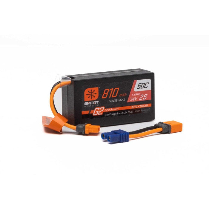 SPMX812SH2 7.4V 810mAh 2S Smart G2 50C LiPo: IC2
