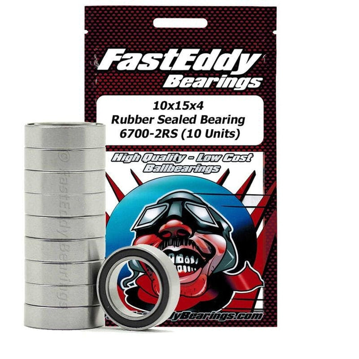 TFE273 10x15x4 Rubber Sealed Bearing, 6700-2RS (10)