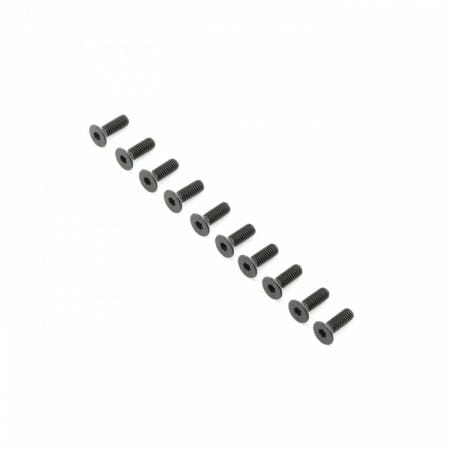 TLR255013 Flat Head Screws, M4x12mm (10)