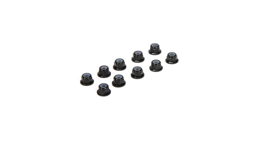 TLR336005 M3 Flanged Aluminum Lock Nuts, Black (10)