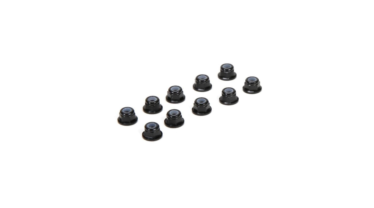 TLR336005 M3 Flanged Aluminum Lock Nuts, Black (10)