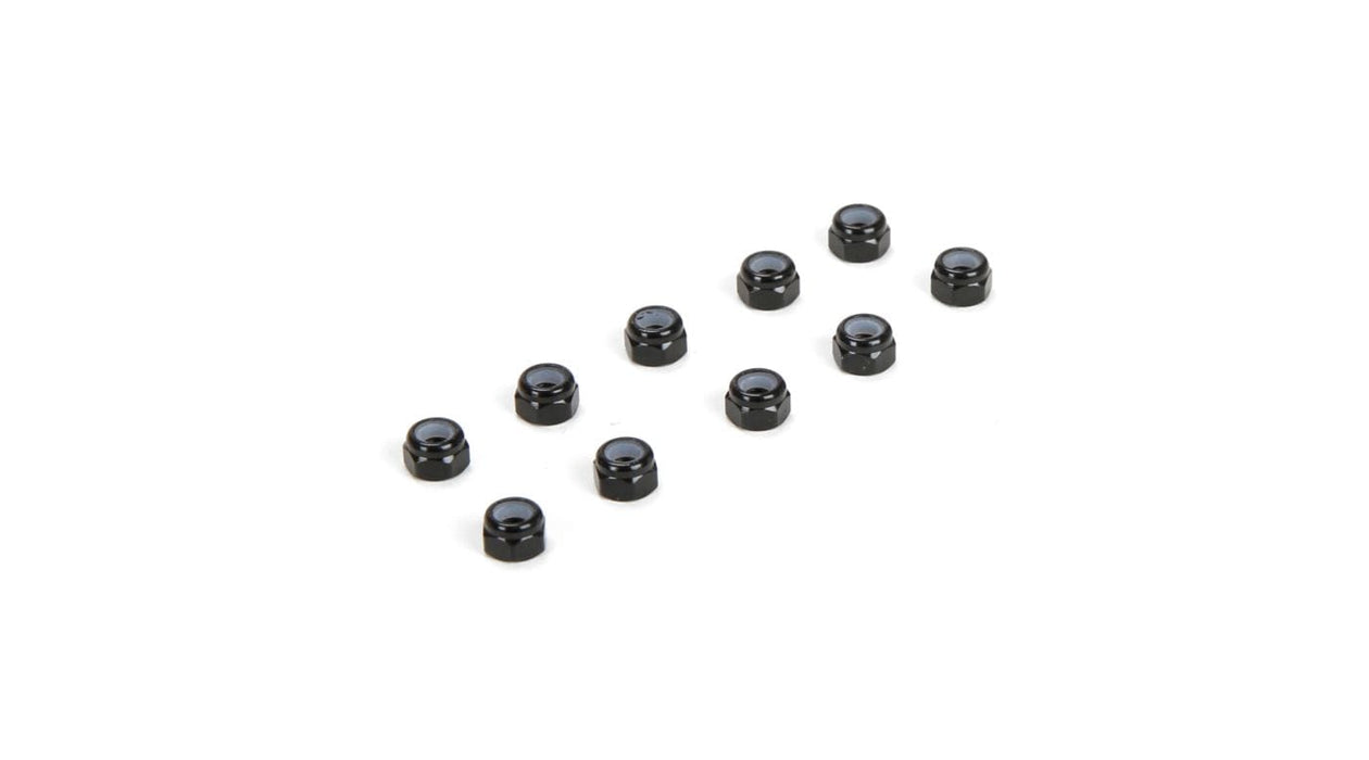 TLR336004 M3 Aluminum Lock Nuts, Black (10)
