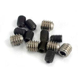 TRA1548 Set (grub) screws, 3x4mm (8)/ 4x4mm (stainless) (4)