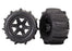 TRA8674  Tires & Wheels, assembled, glued (black Carbide 3.8" wheels, paddle tires, foam inserts(2))