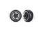 TRA9373 Traxxas Tires / wheels, assembled (blk w/ chrme whls) (wide, R)