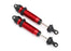 TRA8460R Traxxas Shocks, GTR, 139mm, aluminum (red-anodized) (complete w/ spring pre-load spacers) (rear, threaded) (2)