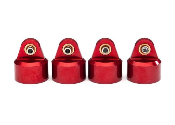 TRA8964R Traxxas Shock caps, aluminum (red-anodized), GT-Maxx shocks (4)