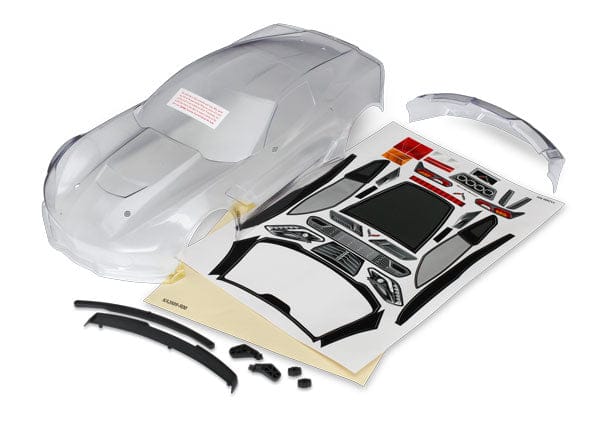TRA8386 Traxxas Chevrolet Corvette ZO6 body, clear (clear, requires painting, decals sheet includes mirrors, spoiler, & mounting hardware)