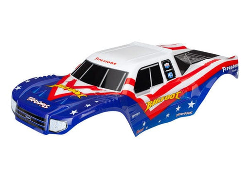 TRA3676 Traxxas Body, Bigfoot Red, White, & Blue, Officially Licensed replica (painted, decals applied)