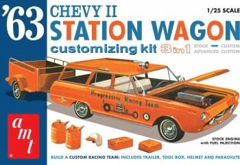 AMT1201 1/25 1963 Chevy II Station Wagon w/Trailer
