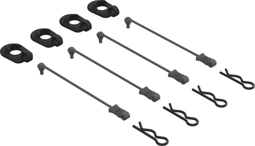 ARA390294 Body Clip Retainers, Black (4): 1/5 Scale