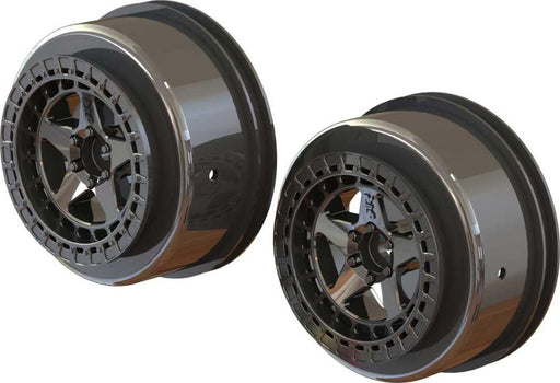ARA510098 AR510098 SC 2.2"/3.0" Wheel 14mm Hex Blk Chrome(2)
