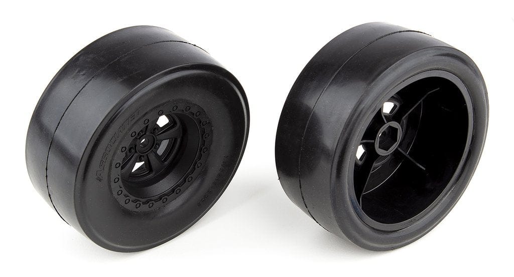 ASC71072	DR10 Rear Wheels and Drag Slick Tires, mounted