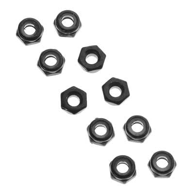 AXA1052 Thin Nylon Locking Hex Nut M3 Black (10)