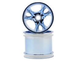 RPM81815 CLAWZ 6 SPOKE, BLUE CHROME FRONT WHEEL