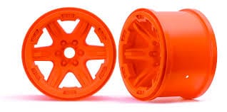 TRA8671A  Wheels, 3.8" (orange) (2) (17mm splined)