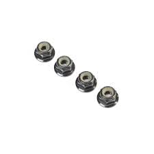 TLR236009 Black Alum Flanged Locknut, M4 x 0.7mm x 7mm (4)