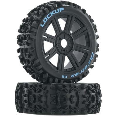 DTXC3616 	Lockup Buggy Tire C2 Mounted Spoke Black (2)