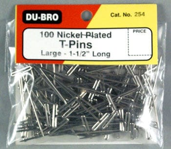 DUB254 T-Pins, Nickel Plated, 1-1/2" (100)