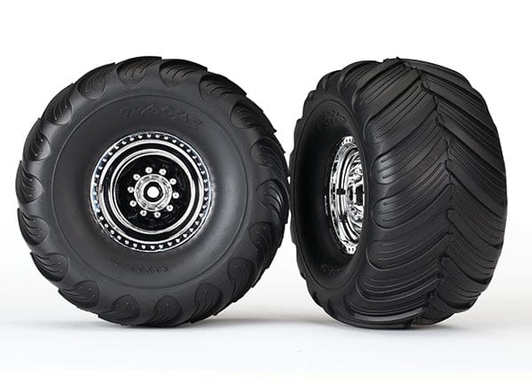 TRA3663X Traxxas Bigfoot #1 tires and wheels (rear)
