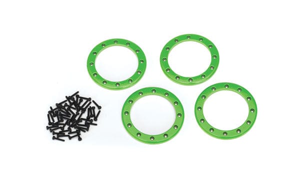 TRA8168G Traxxas Beadlock rings, green (2.2') (aluminum) (4)/ 2x10 CS (48