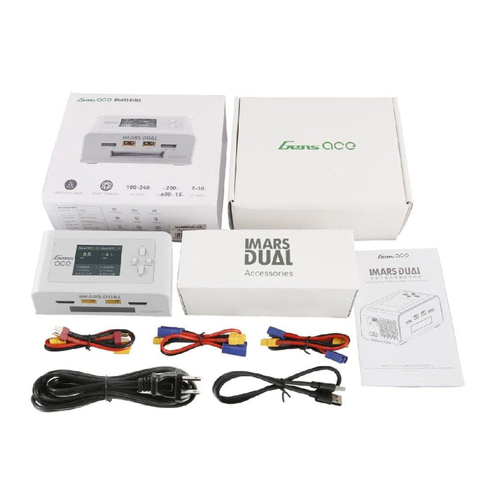 GEA200WDUAL-UW Gens Ace IMARS Dual Channel AC200W/DC600W Balance Charger -White