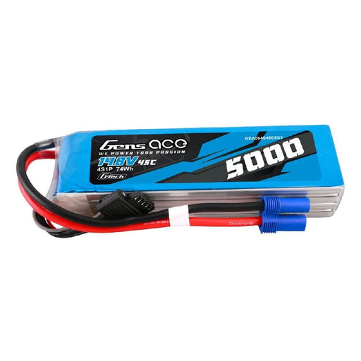 GEA504S45E5GT Gens Ace G-Tech 5000mAh 45C 4S1P 14.8V LiPo Pack With EC5 Plug
