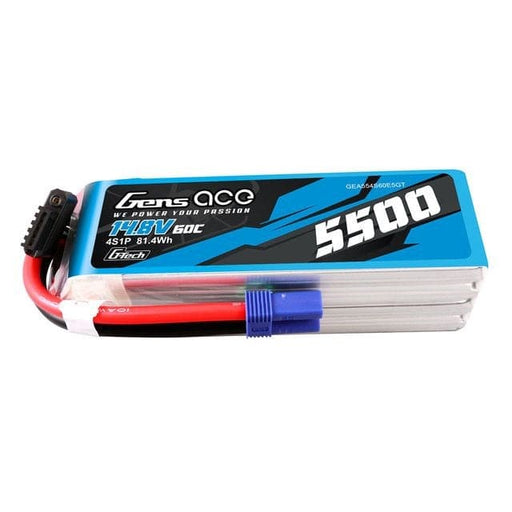 GEA554S60E5GT Gens Ace G-Tech 5500mAh 14.8V 4S1P 60C LiPo Pack With EC5 Plug